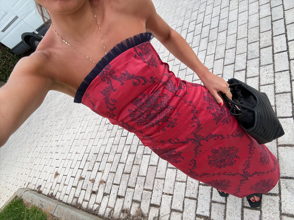 Falda Estampada Roja
