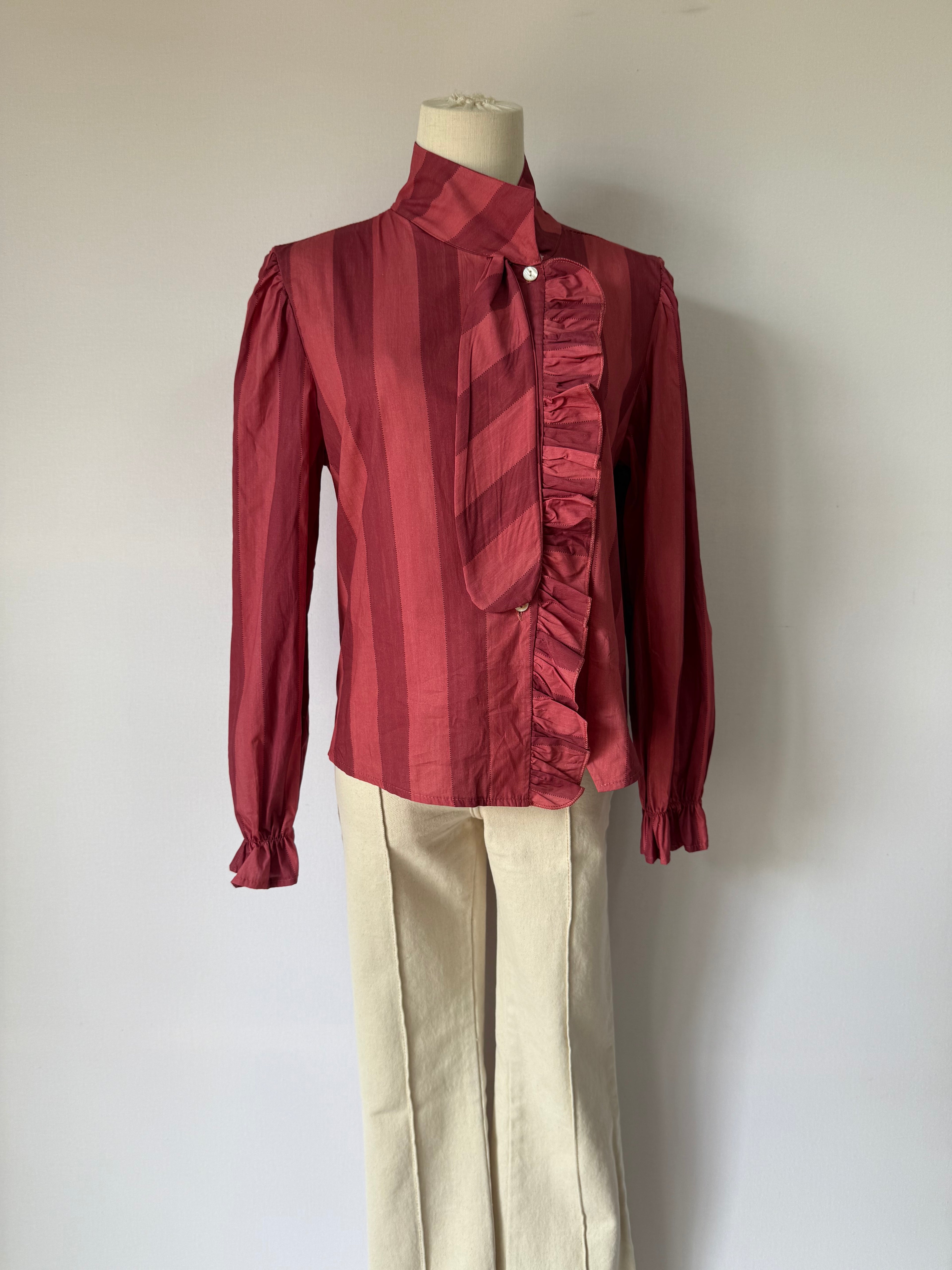 Blusa rayas lazo rosa