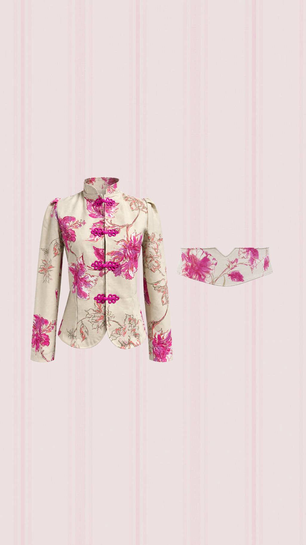 Chaqueta Estampada Fucsia