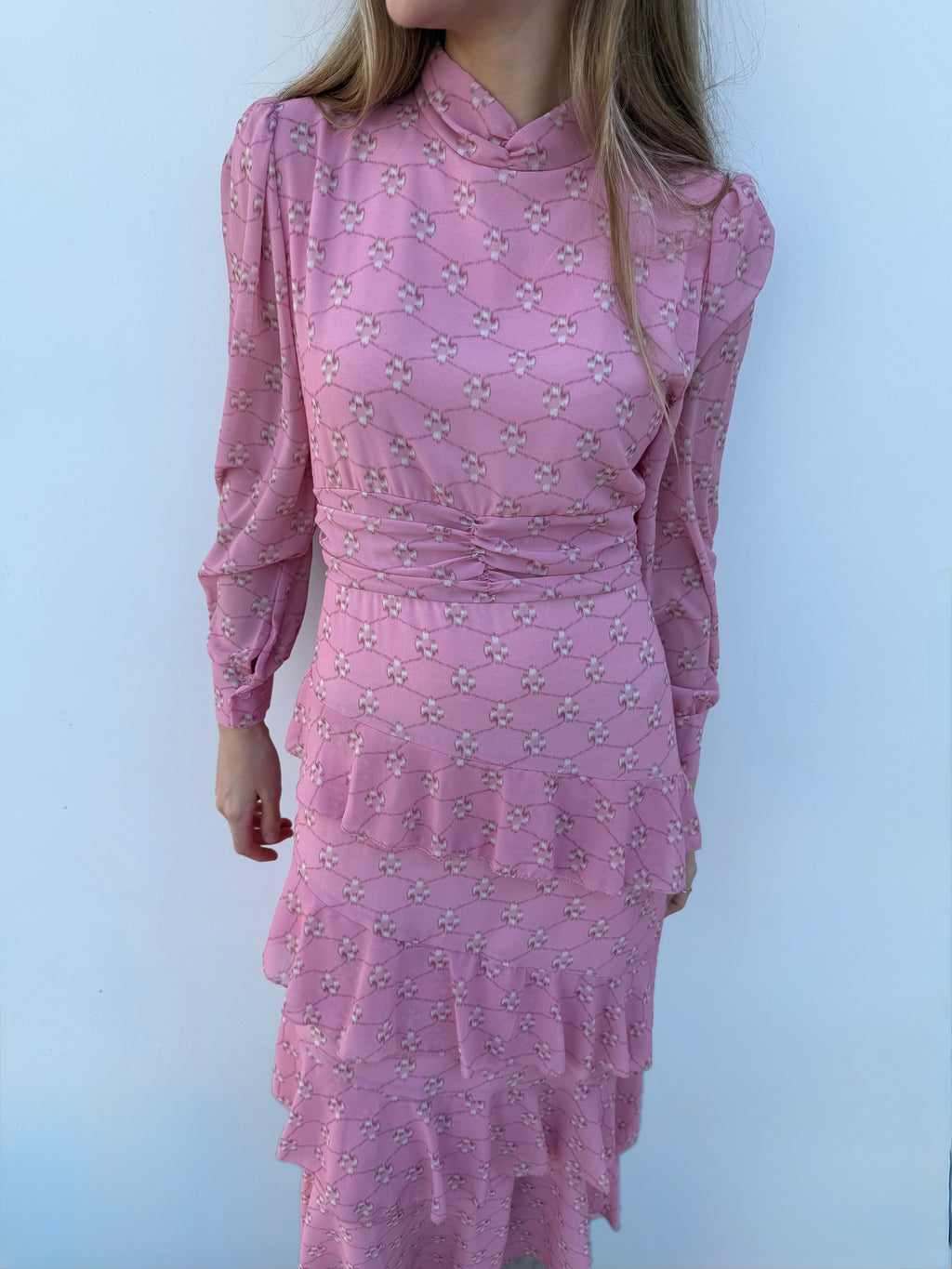Vestido Volantes Rosa
