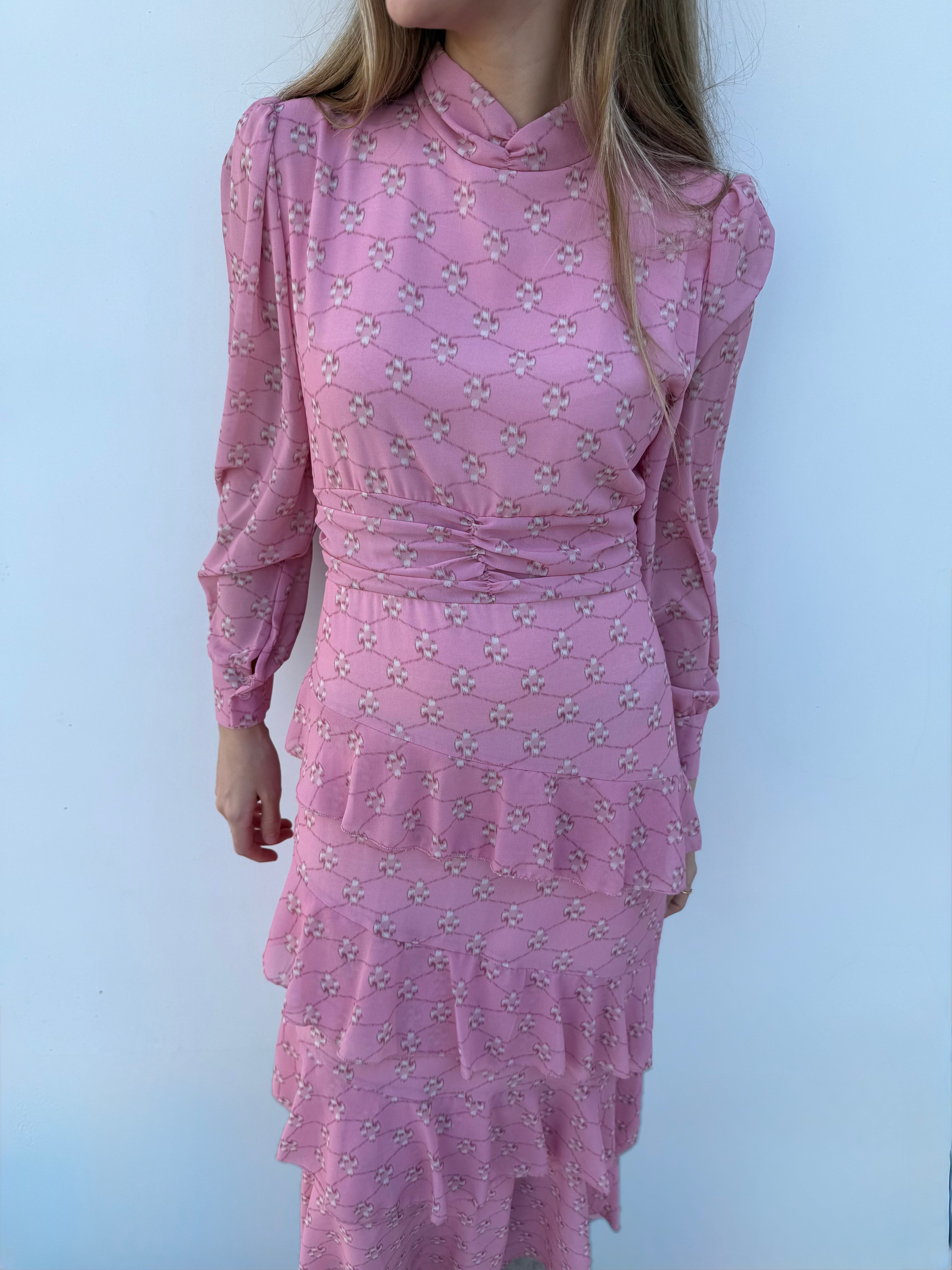 Vestido Volantes Rosa