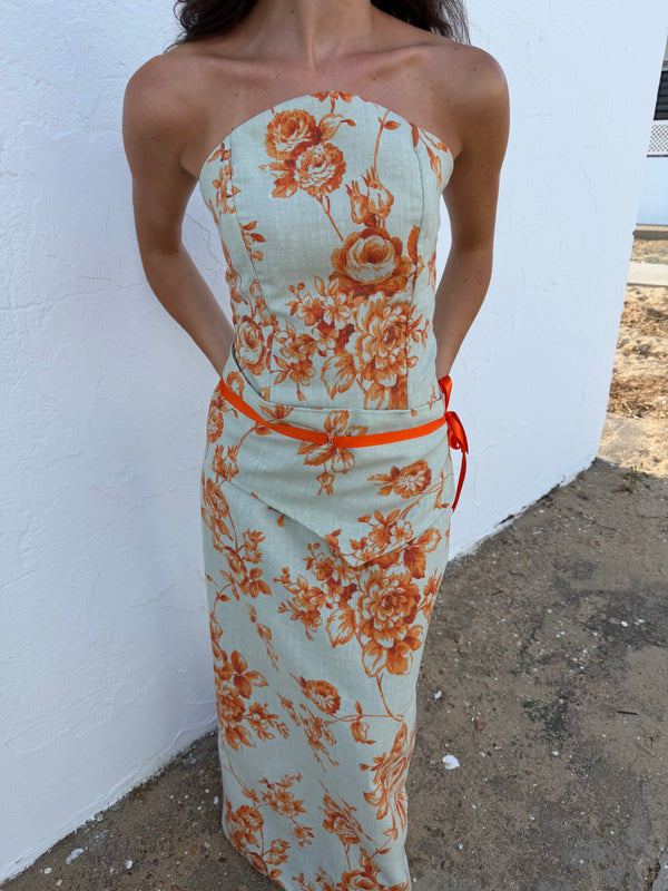 Corsé Estampado Naranja