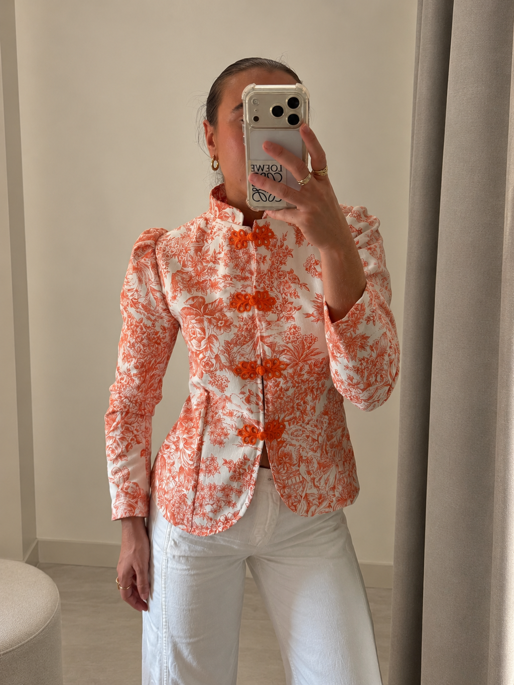Chaqueta Estampada Naranja