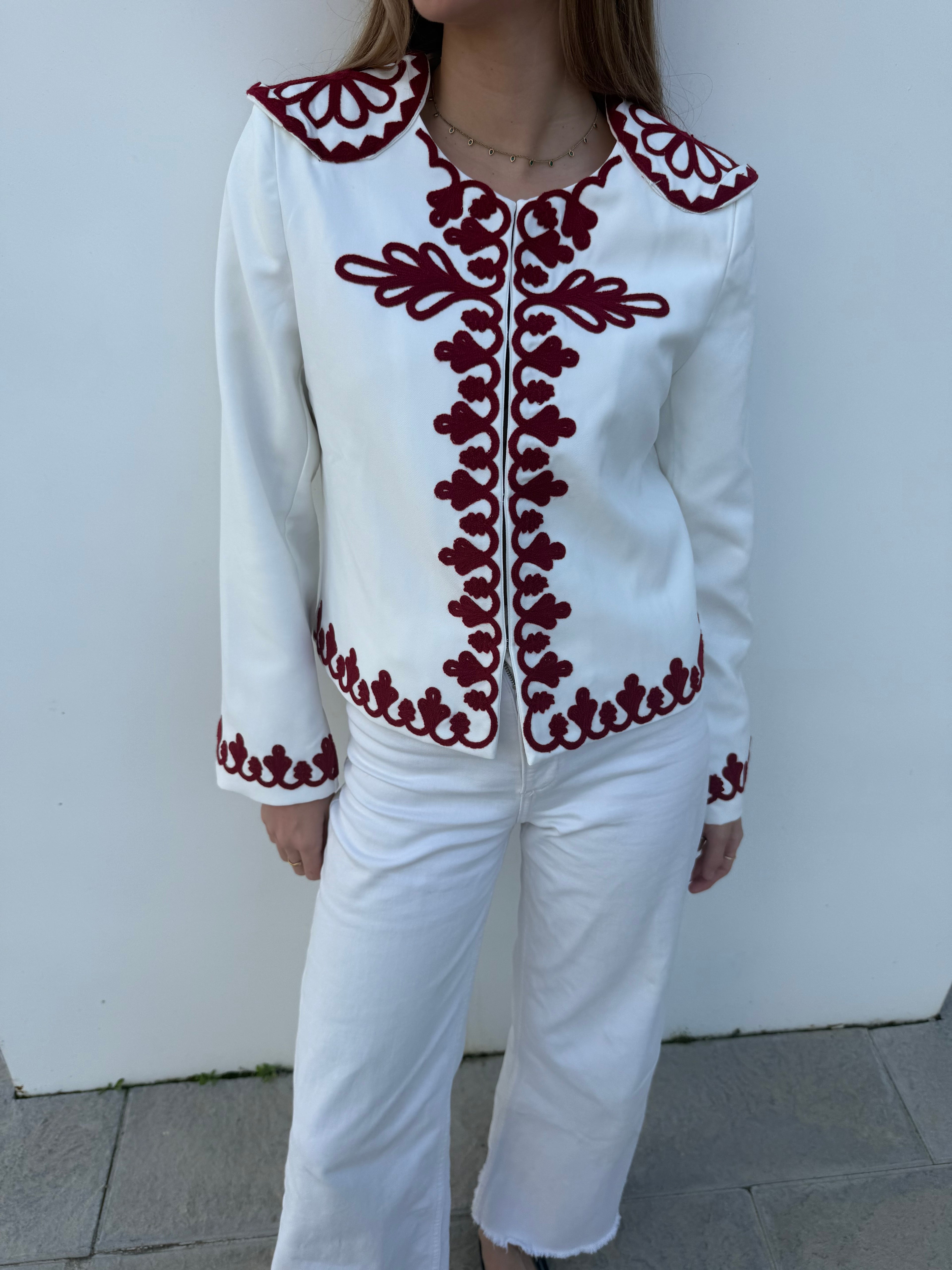 Chaqueta Bordada Blanca