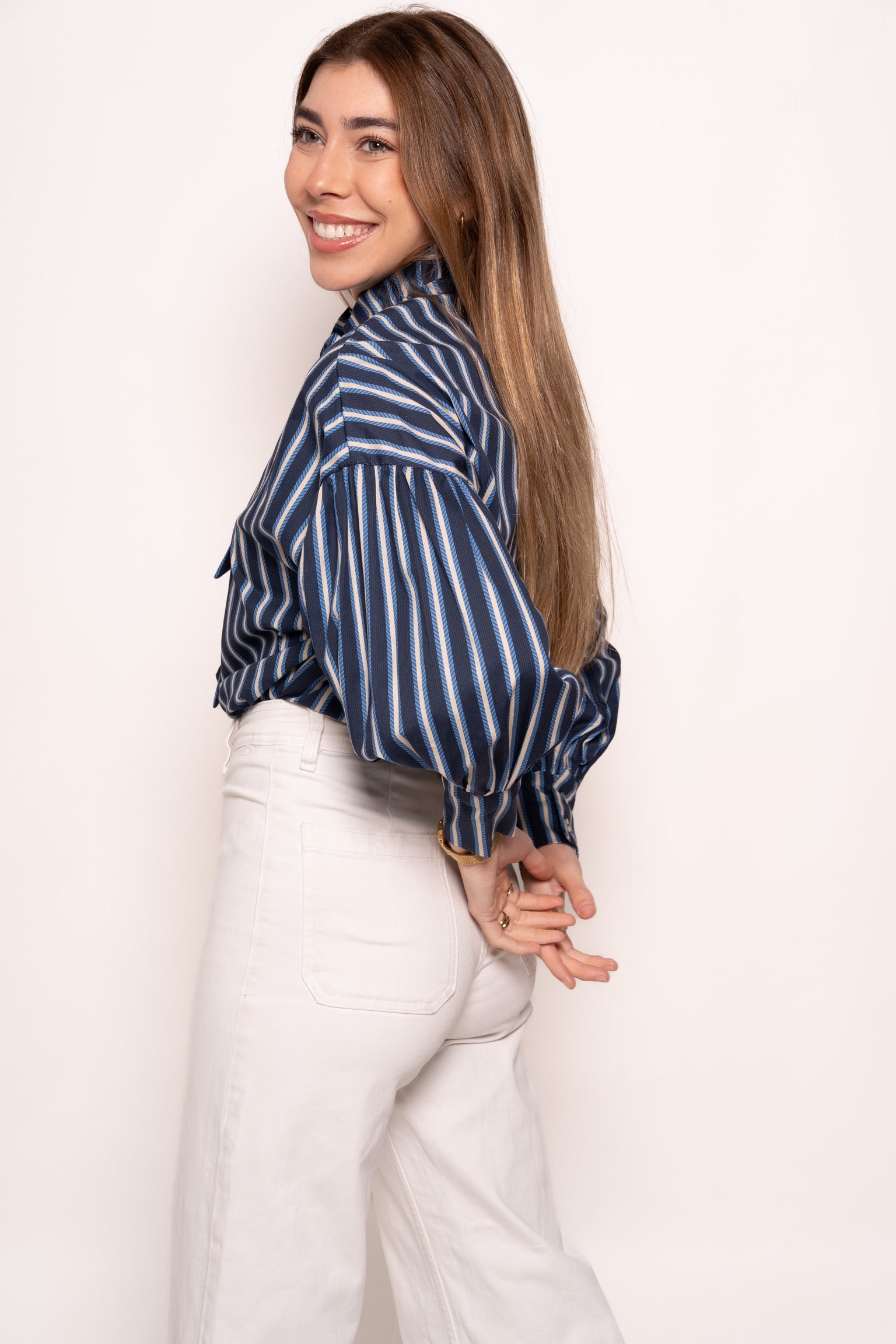 Blusa Rayas Azul