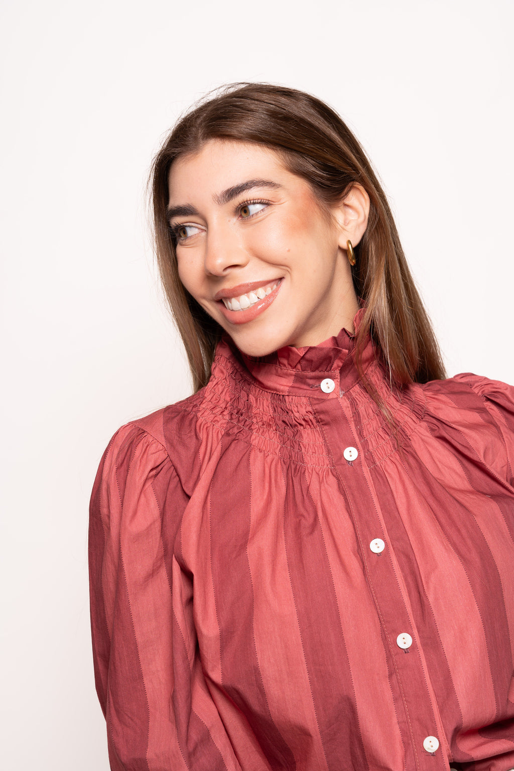 Blusa Rayas Rosa