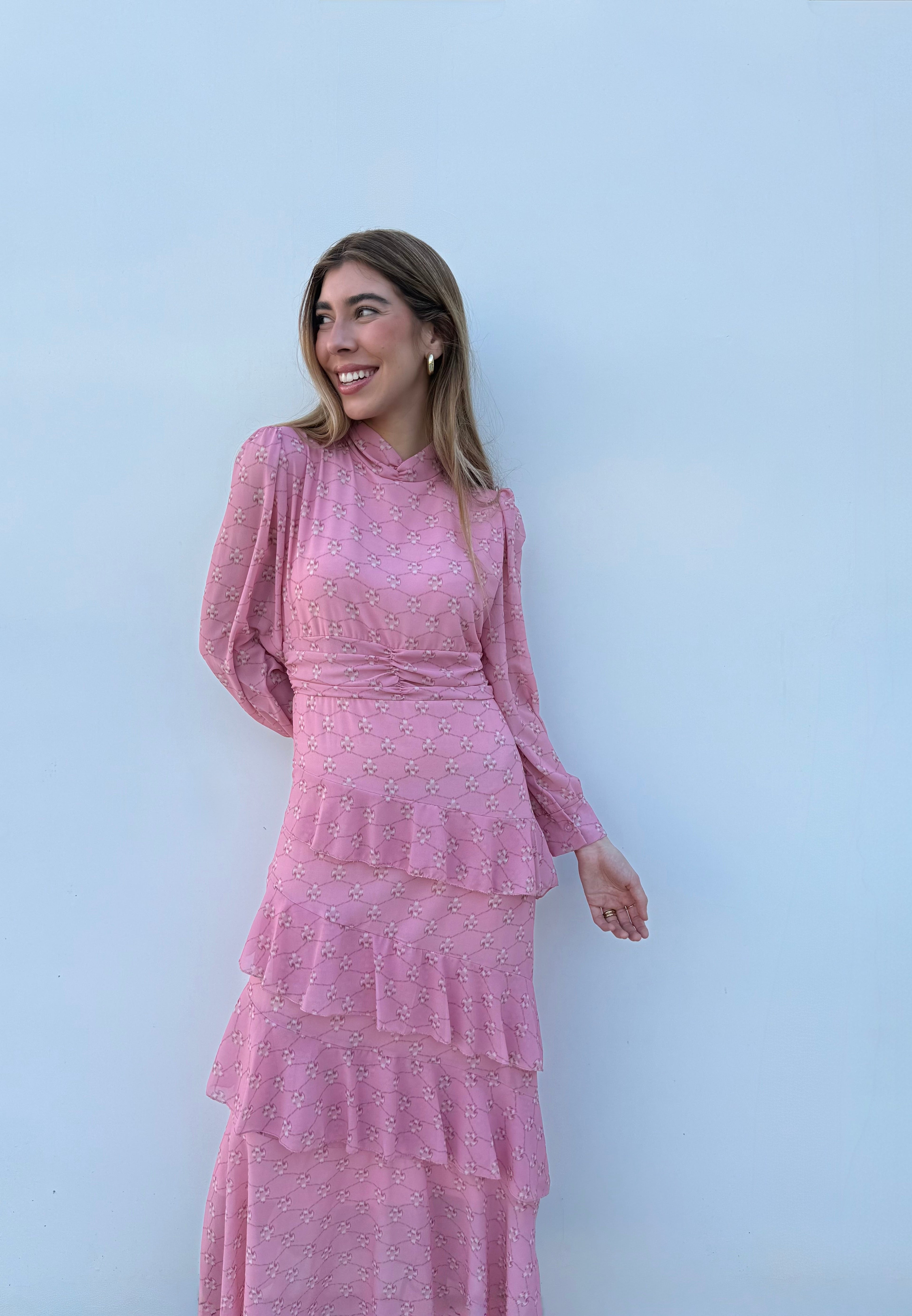 Vestido Volantes Rosa
