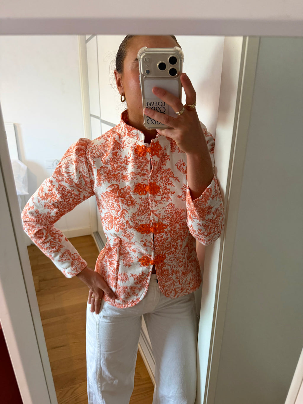 Chaqueta Estampada Naranja