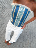 Top Estampado Azul