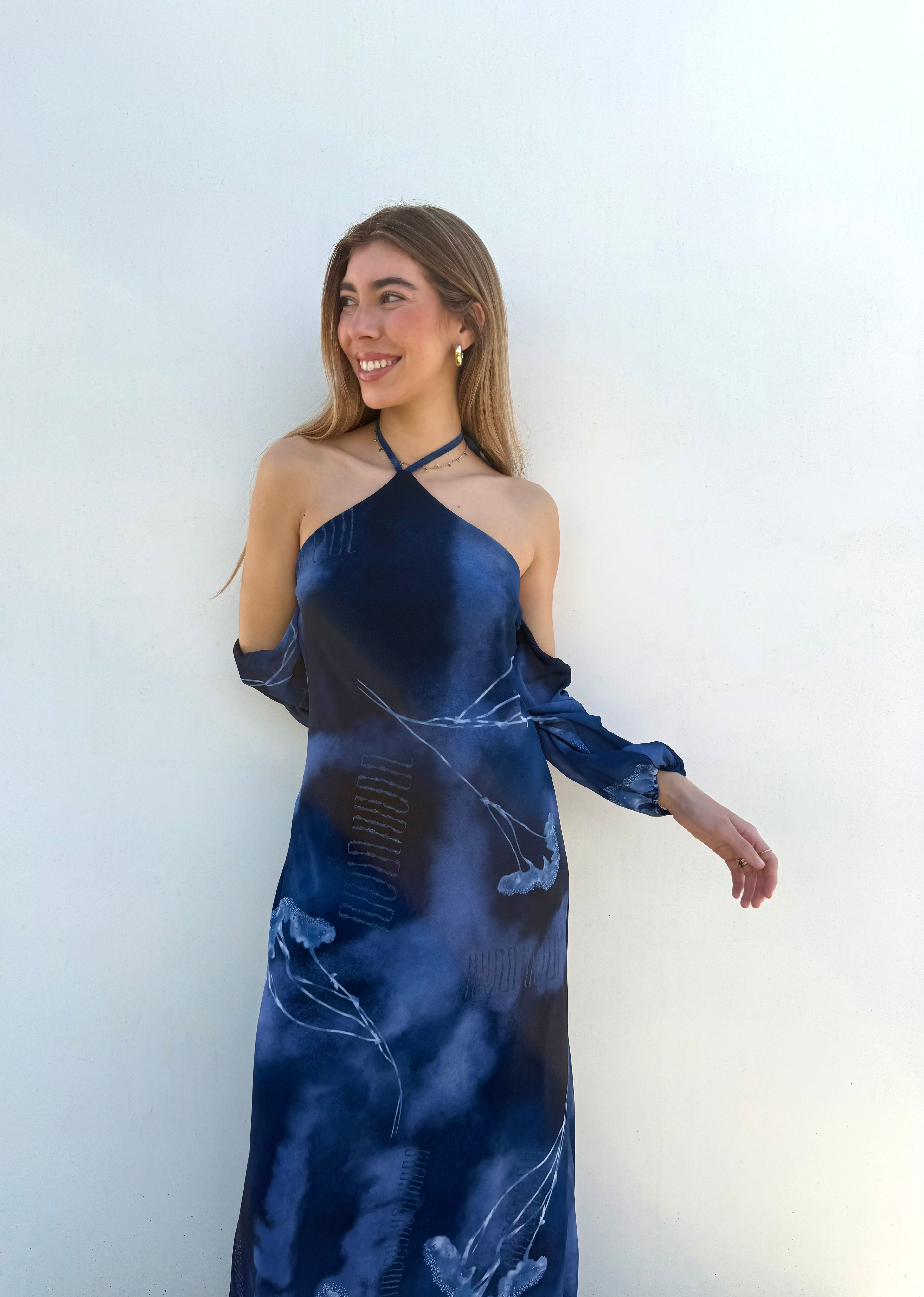 Vestido Estampado Azul