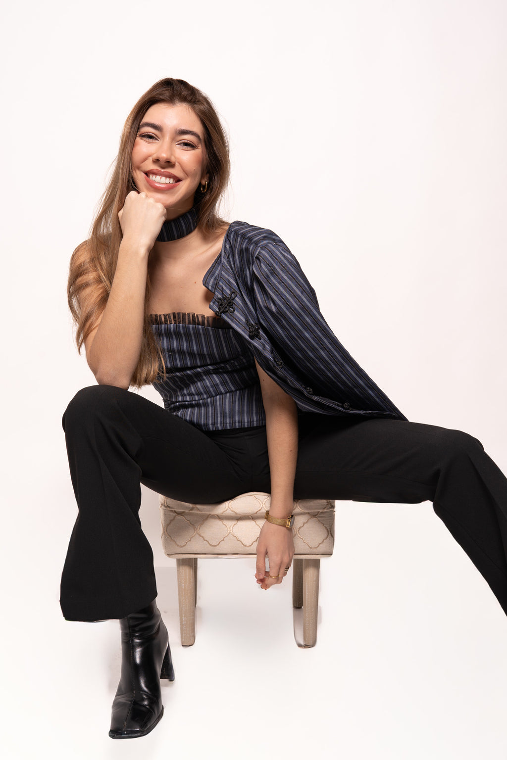 Top Palabra de Honor Tejido Rayas