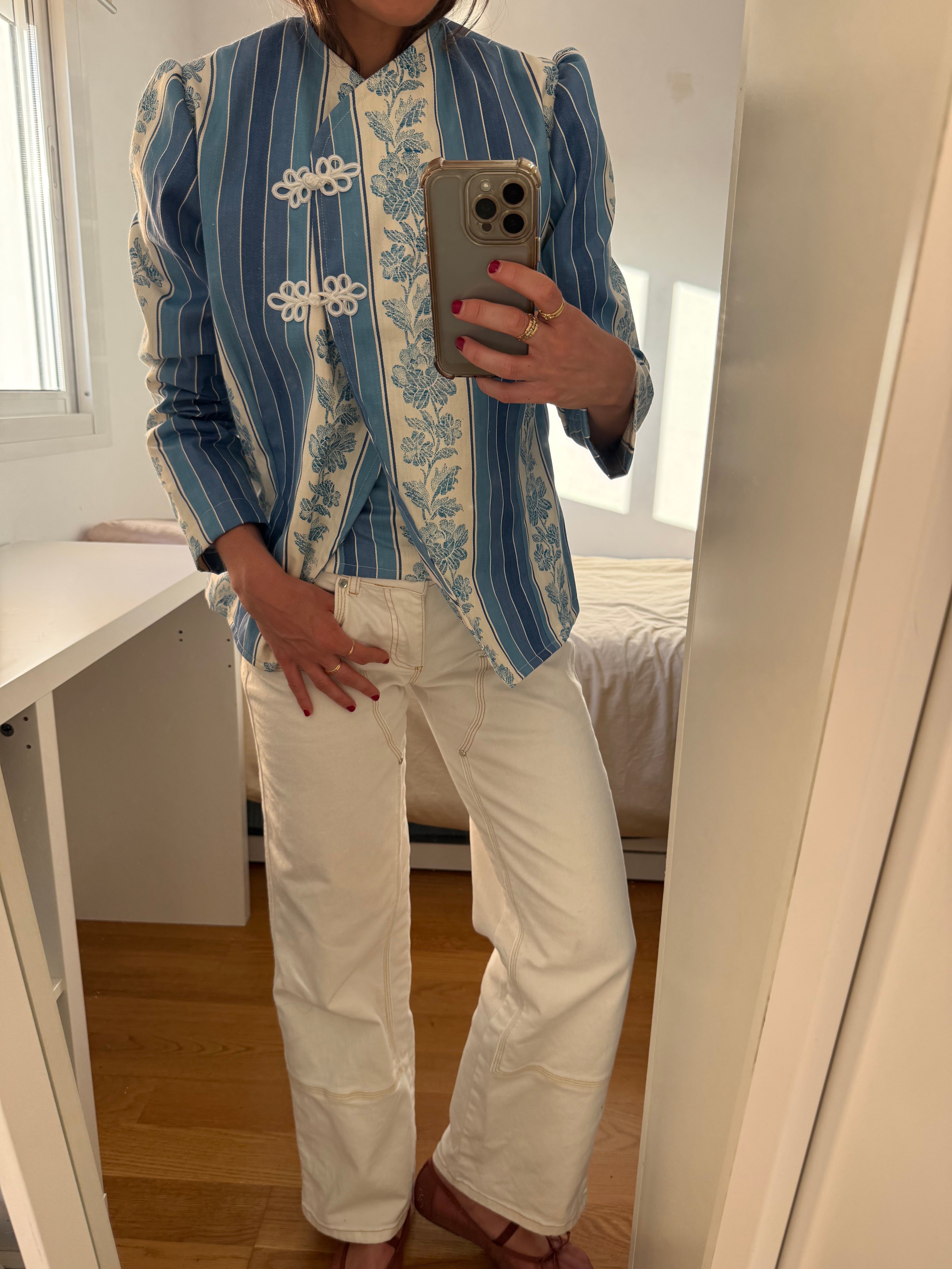 Chaqueta Estampada Azul