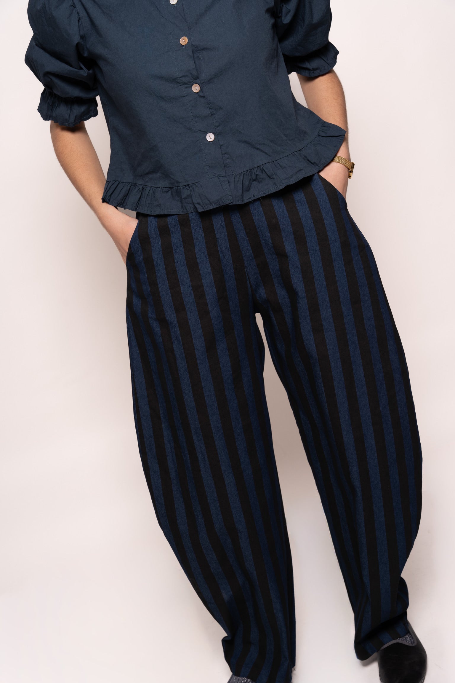 Pantalón rayas bicolor