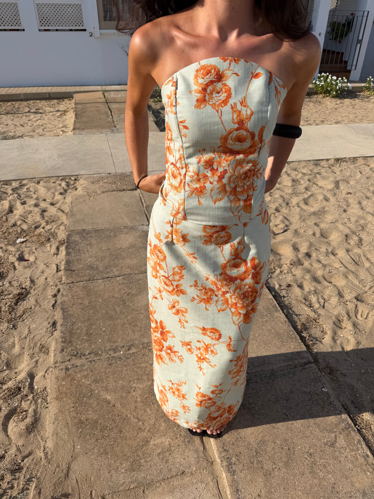 Falda Estampada Naranja