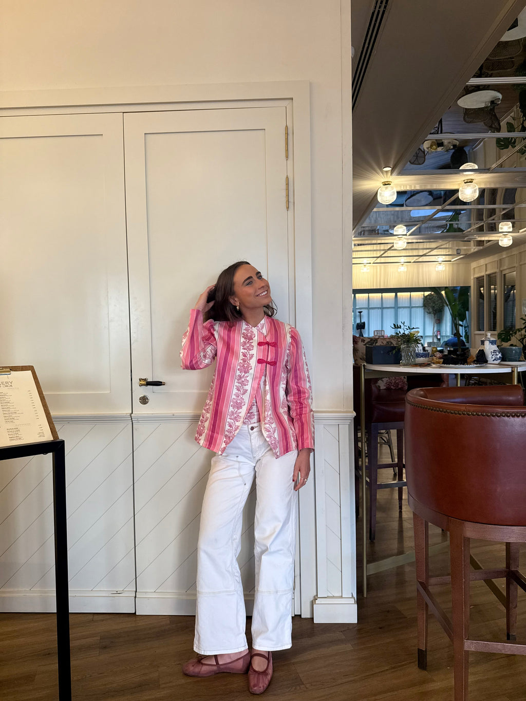 Chaqueta Estampada Rosa