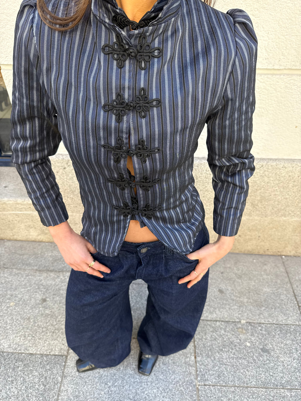 Chaqueta tejido rayas