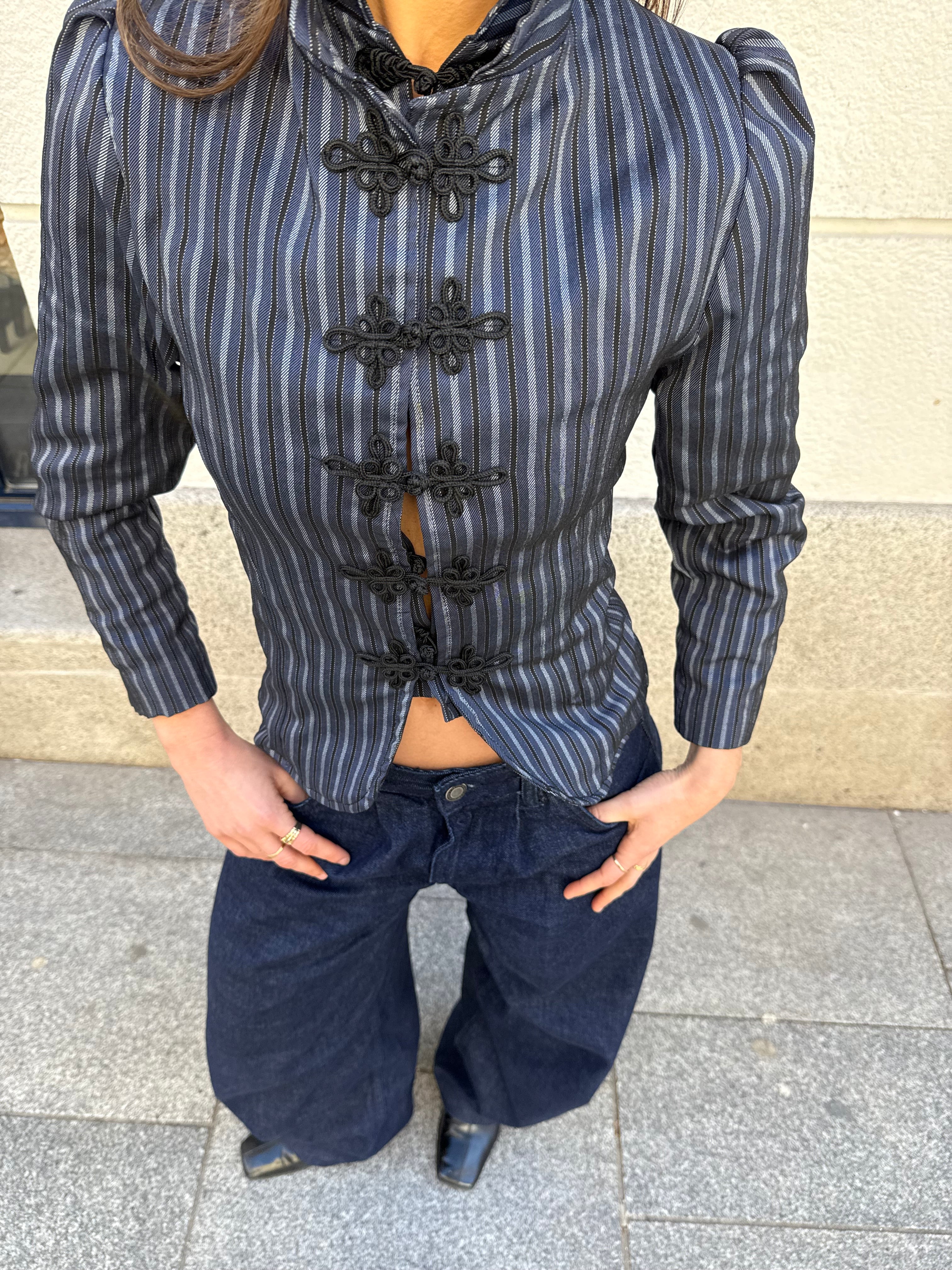 Chaqueta tejido rayas