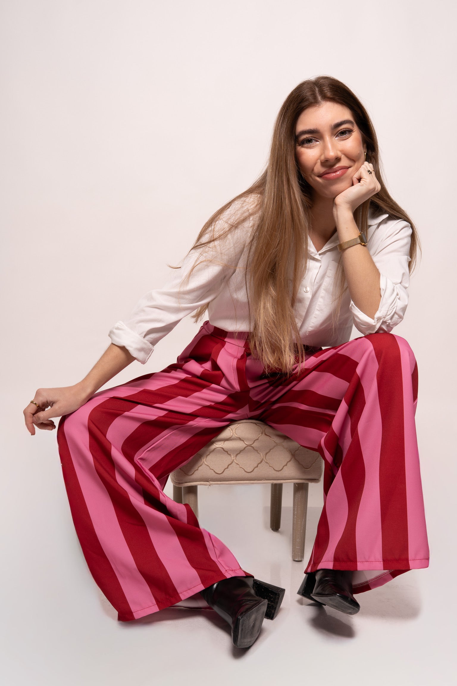 Pantalón rayas rosa
