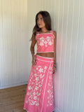 Conjunto Bordado Rosa