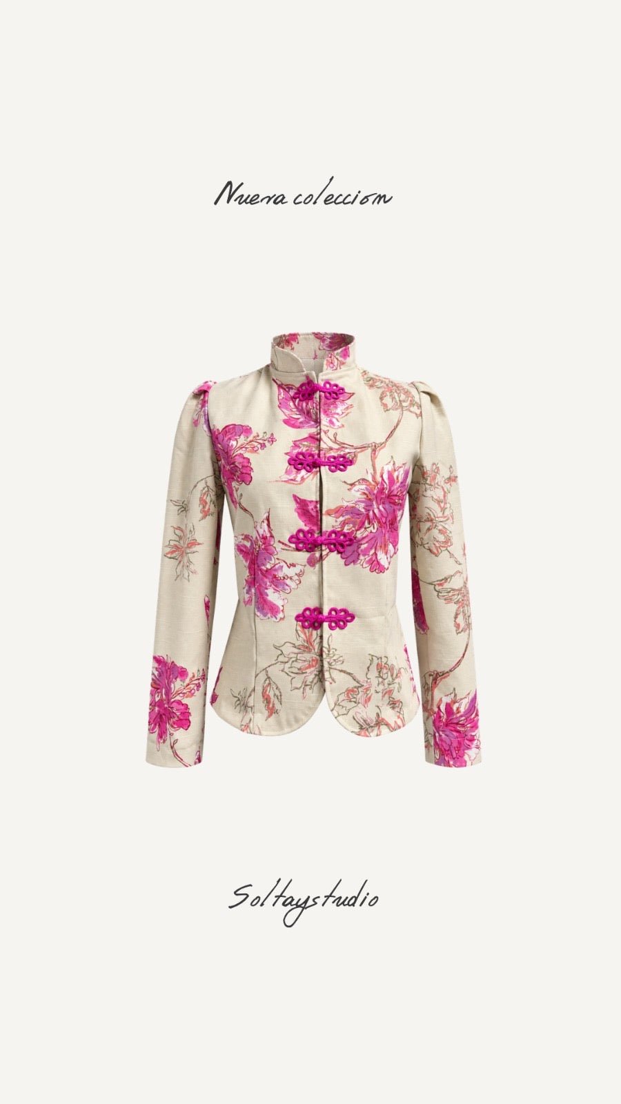 Chaqueta Estampada Fucsia