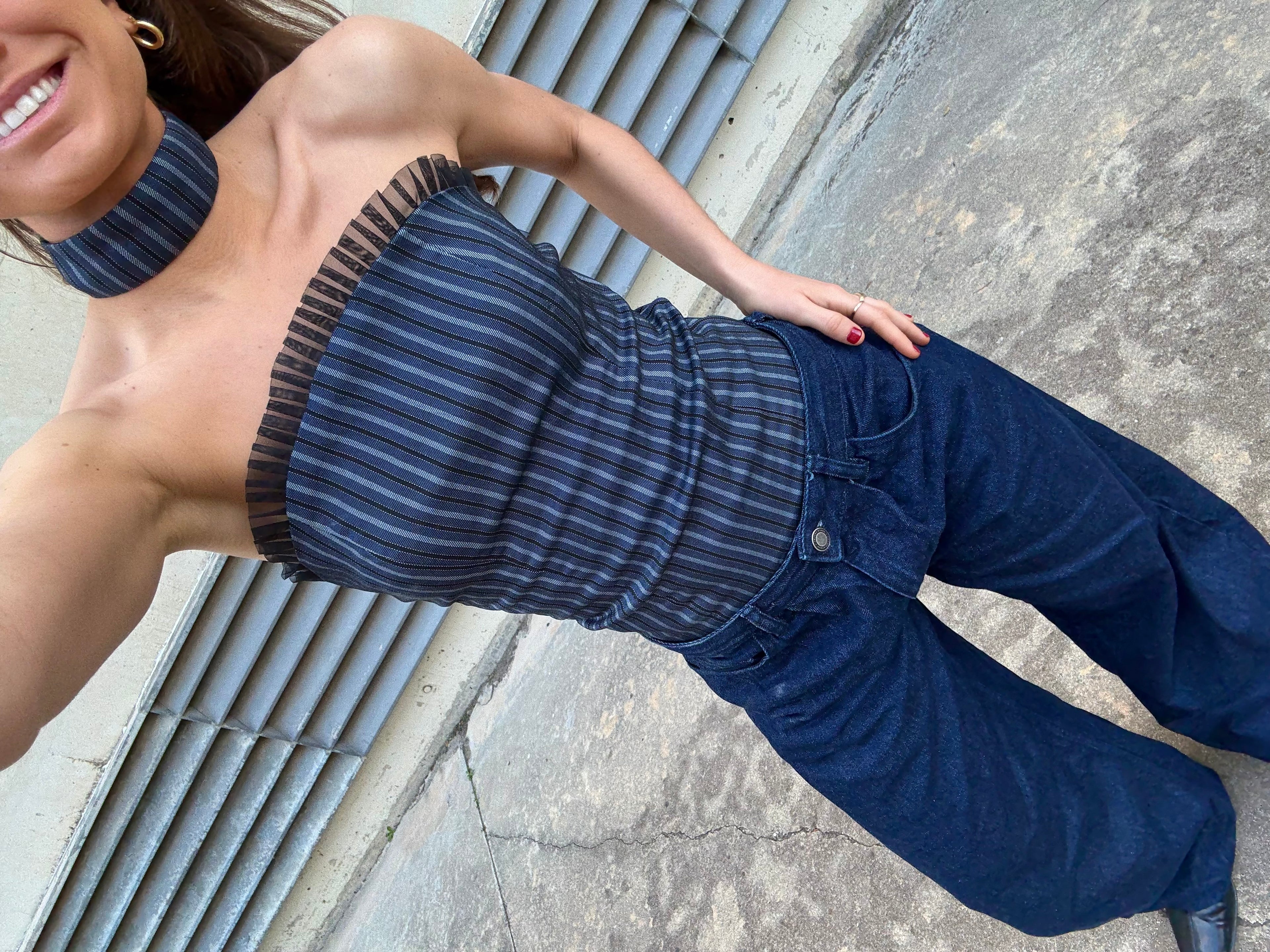 Top Palabra de Honor Tejido Rayas