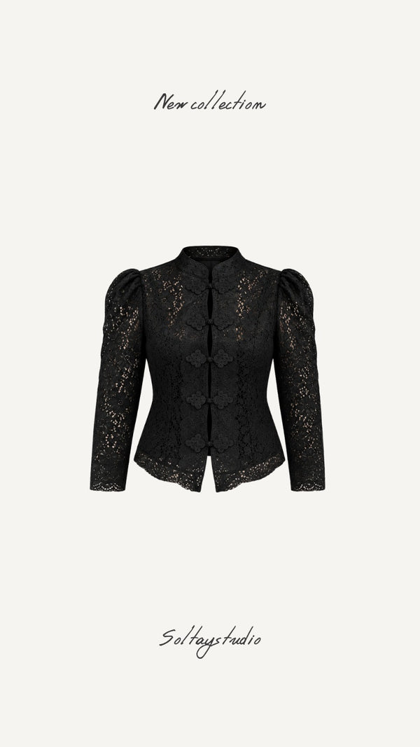 Chaqueta Encaje Negra