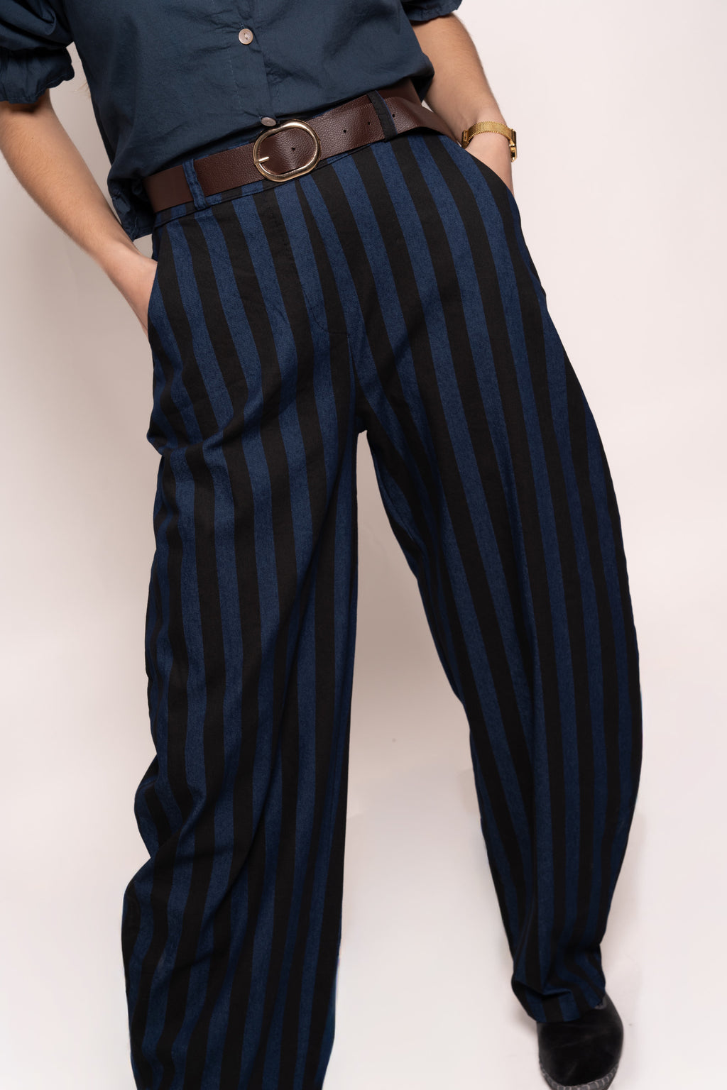 Pantalón rayas bicolor