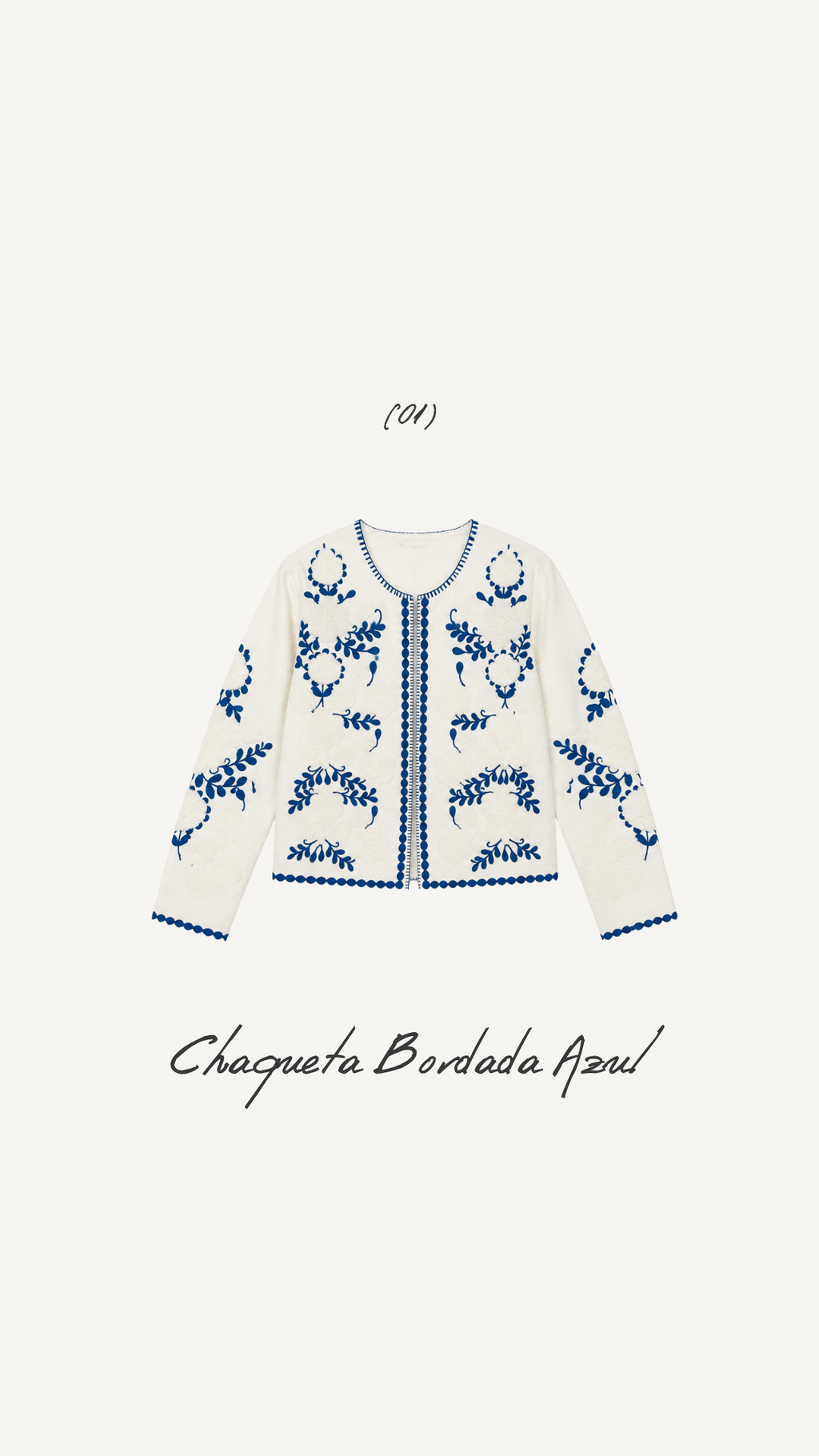Chaqueta Bordada Azul