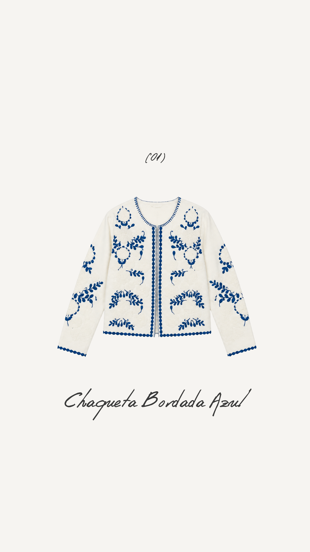 Chaqueta Bordada Azul