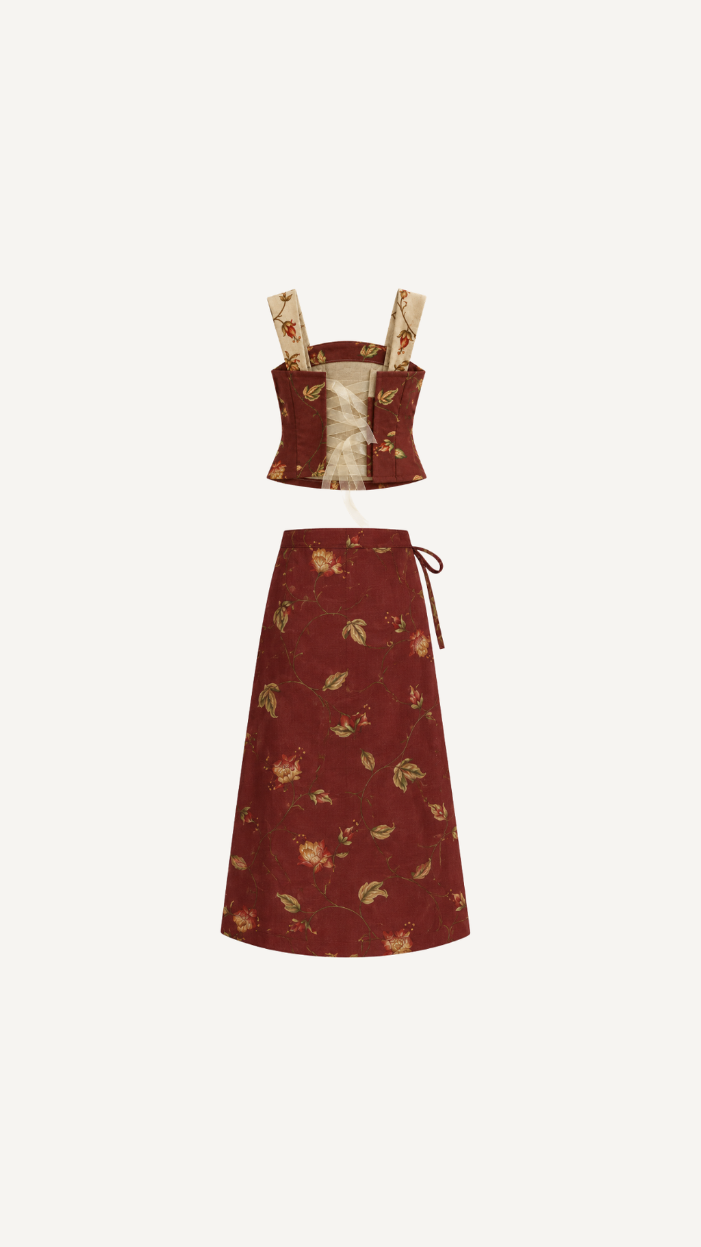 Falda Estampada Granate