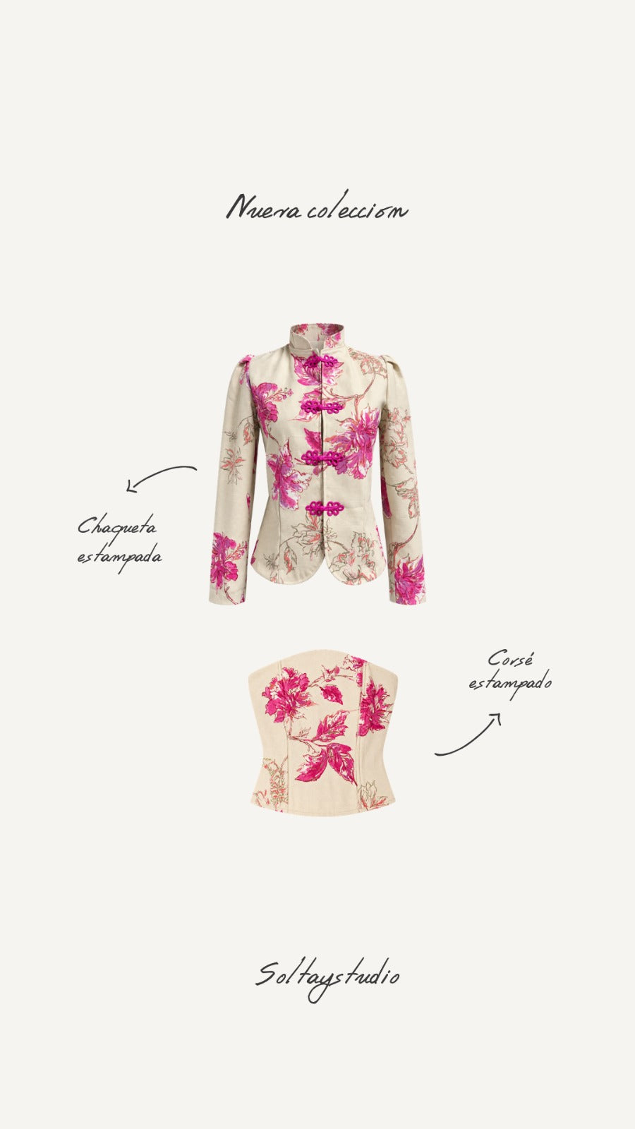 Chaqueta Estampada Fucsia