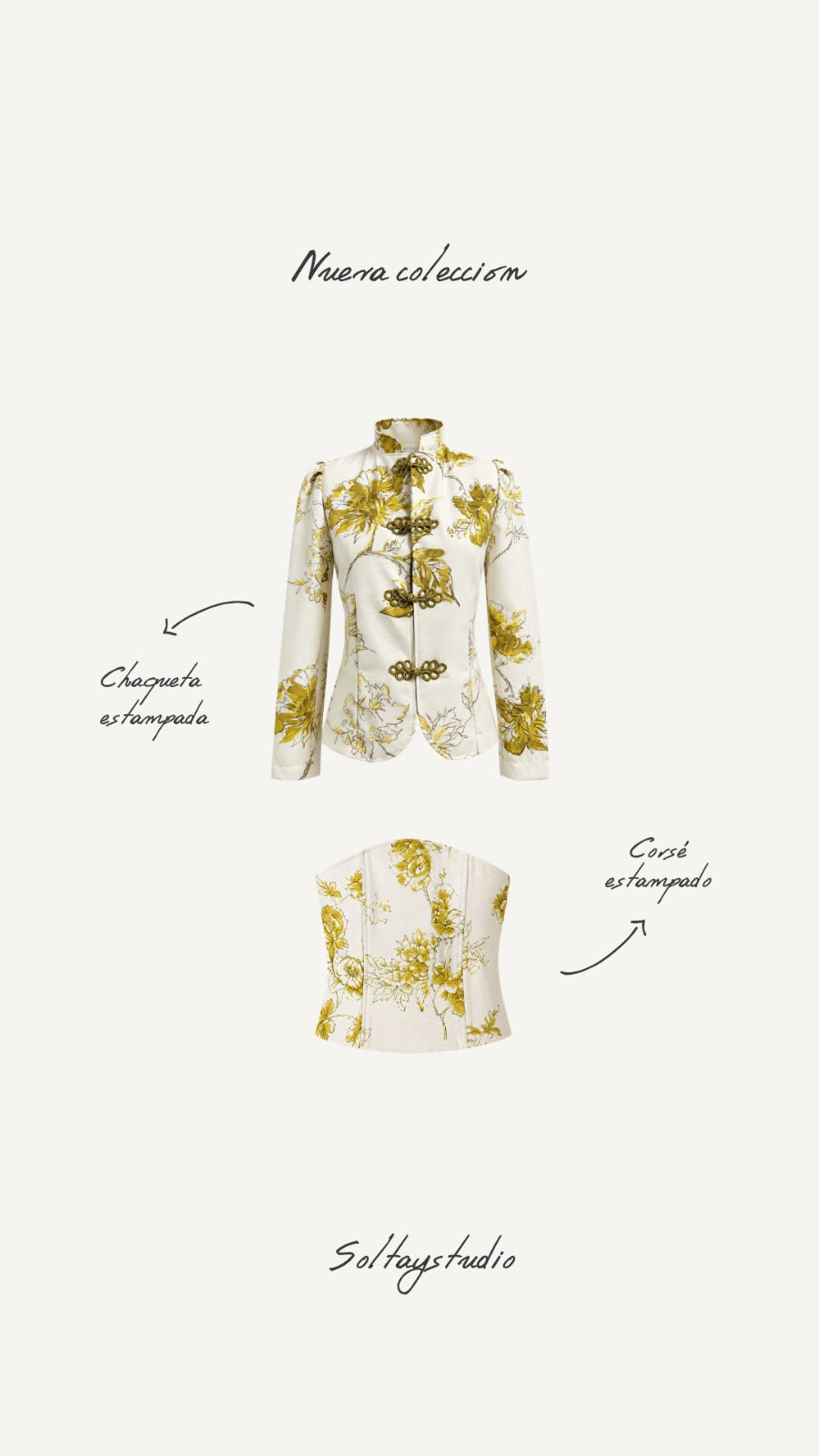 Chaqueta Estampada Amarilla