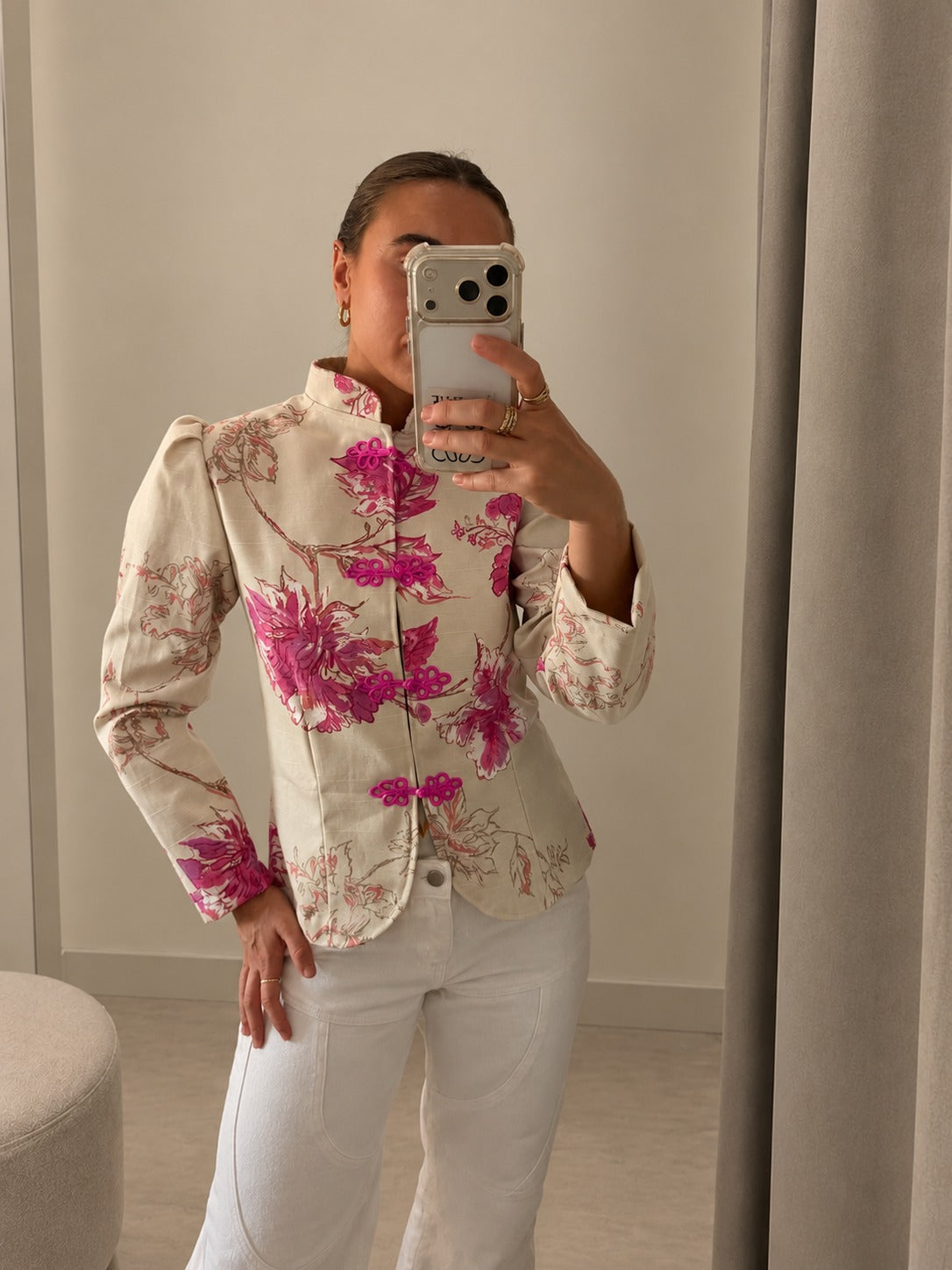 Chaqueta Estampada Fucsia